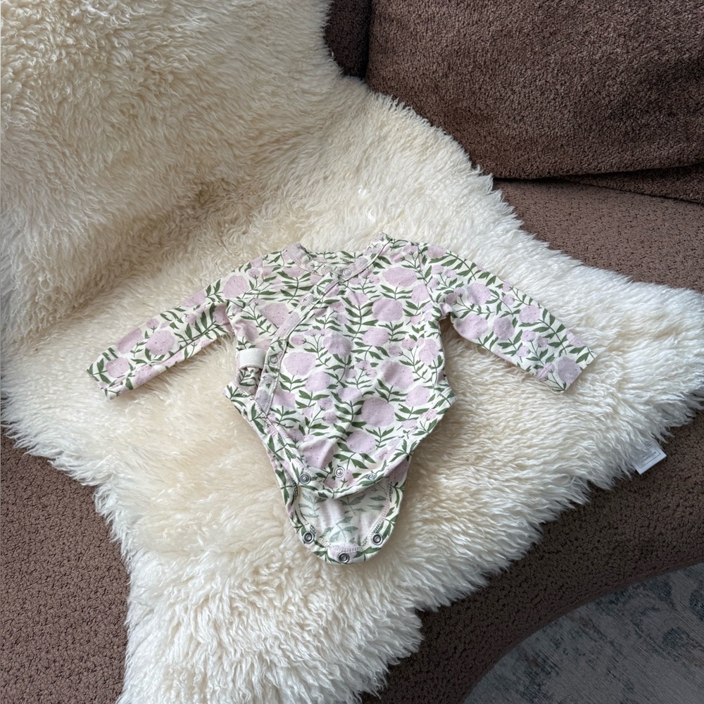 Creative Co-op Baby Onesie in Peony Floral